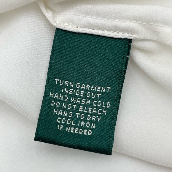 Ralph Lauren Women Blouse Long Sleeve Lace Front Size XL Polyester Cream Color - Picture 8 of 12